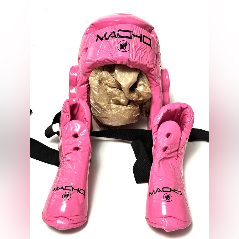 Macho Pink Sparring Gear Set, Foam Dipped Helmet and Foot